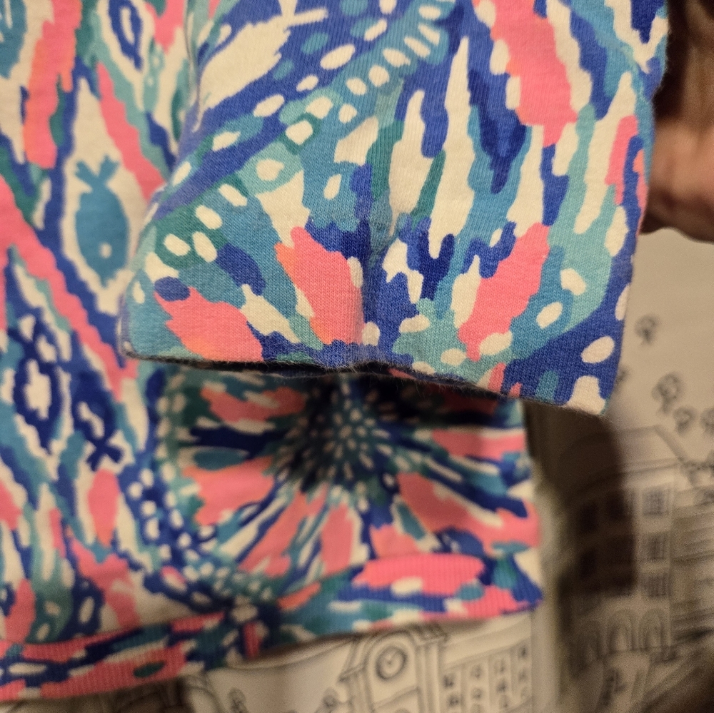 EUC Girl's Lily Pulitzer Pink/Blue/White Long Sleeve Top Size L (8-10) - Picture 9 of 12